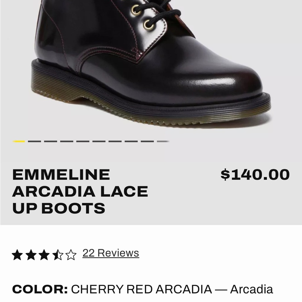 Dr. Marten sz 5 Emmaline Lace Up Boots in Cherry Red - Picture 5 of 10